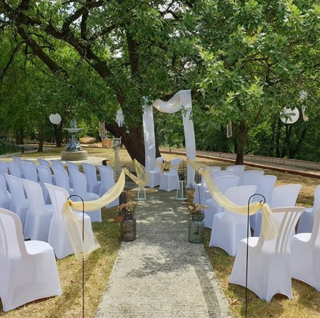cérémonie laique mariage 2020 champetre or et blanc aurelie et aurelien